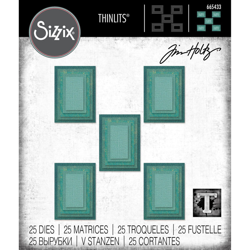 Load image into Gallery viewer, Sizzix • tim holtz thinlits die set stacked tiles rectangles 25pcs
