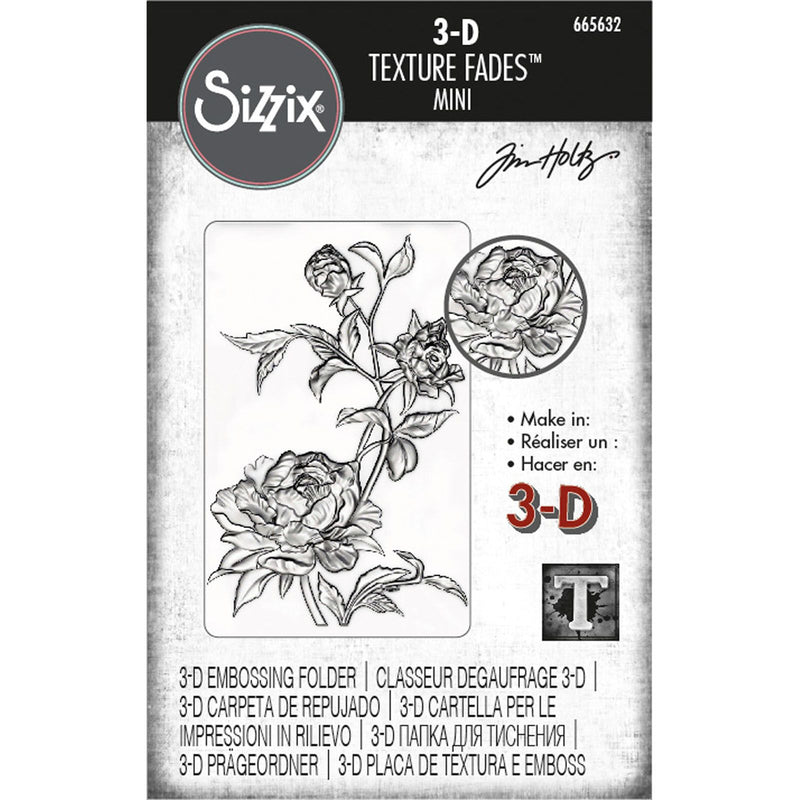 Load image into Gallery viewer, Sizzix • tim holtz 3-d texture fades embossing folder mini roses
