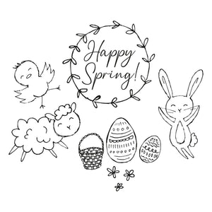 Sizzix • clear stamps set spring essentials 9stuks