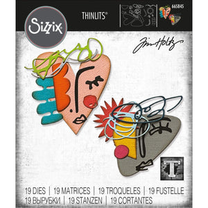 Sizzix • tim holtz thinlits die set abstract faces 19pcs