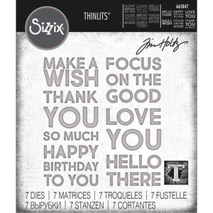 Sizzix • tim holtz thinlits die set bold text #1 7pcs