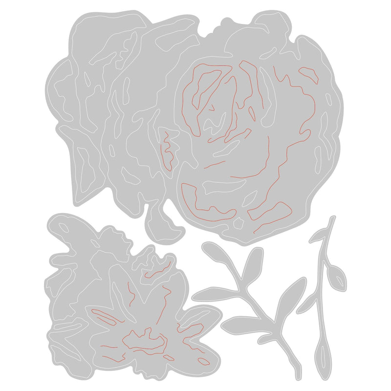 Load image into Gallery viewer, Sizzix • tim holtz thinlits die set brushstroke flowers #4 4pcs
