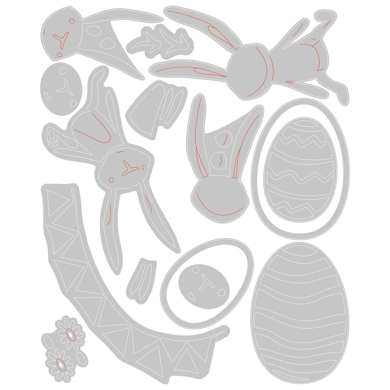 Load image into Gallery viewer, Sizzix • tim holtz thinlits die set bunny games 15pcs
