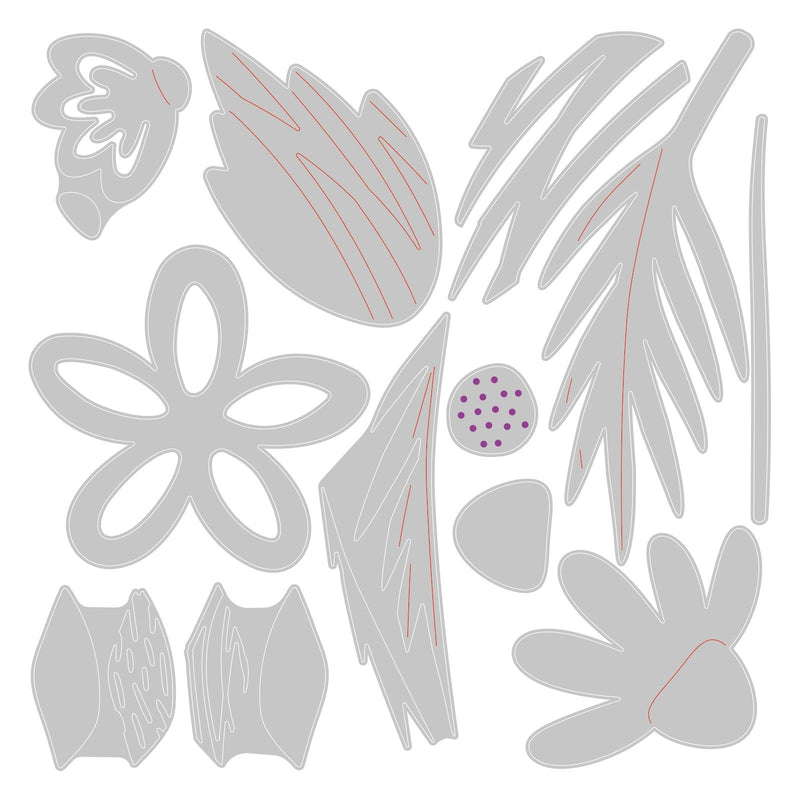 Load image into Gallery viewer, Sizzix • thinlits die set bohemian florals 12pieces
