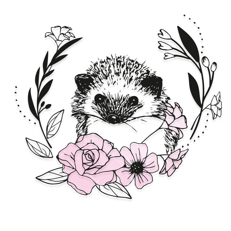 Load image into Gallery viewer, Sizzix • layered clear stamps set floral hedgehog by olivia rose
