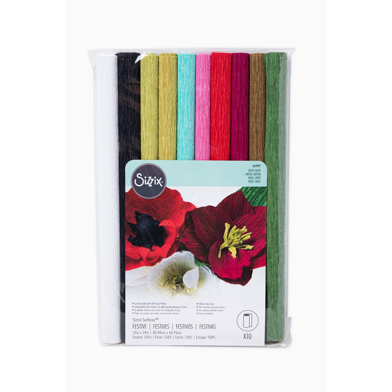 Load image into Gallery viewer, Sizzix • surfacez crepe paper, 12x24 10 sheets festive
