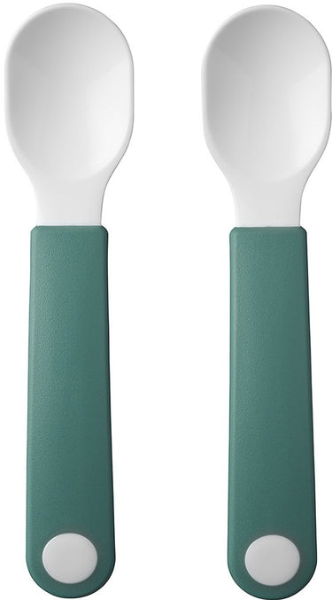 Mepal mio oefenlepel - set van 2 - goede grip - kinderservies - deep turquoise