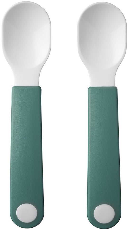 Mepal mio oefenlepel - set van 2 - goede grip - kinderservies - deep turquoise