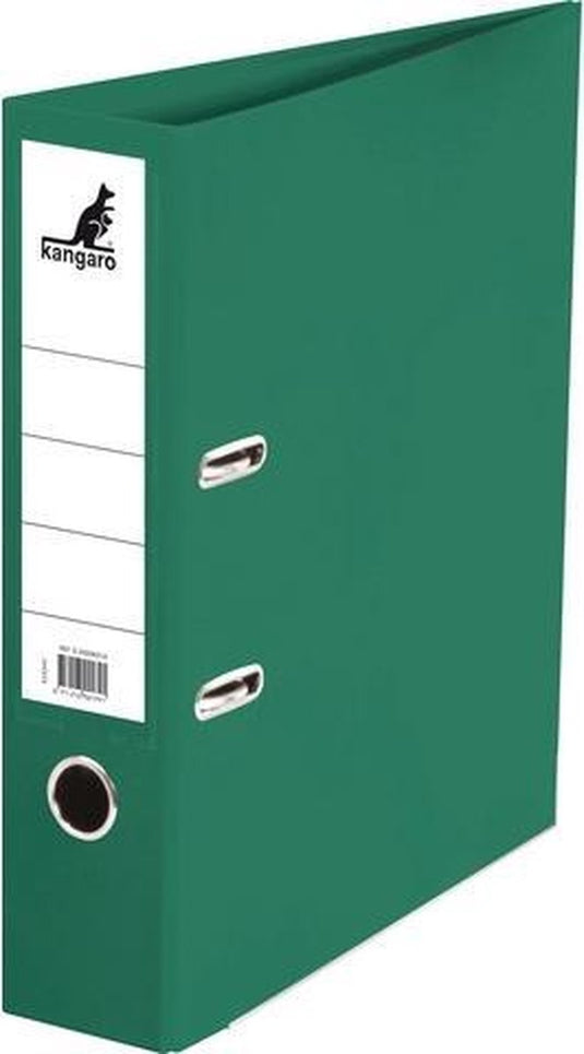 Kangaro ordner - a4 - 2-rings - groen - rugbreedte 75mm - k-3000k144