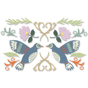 Sizzix • thinlits die set birds blossoms