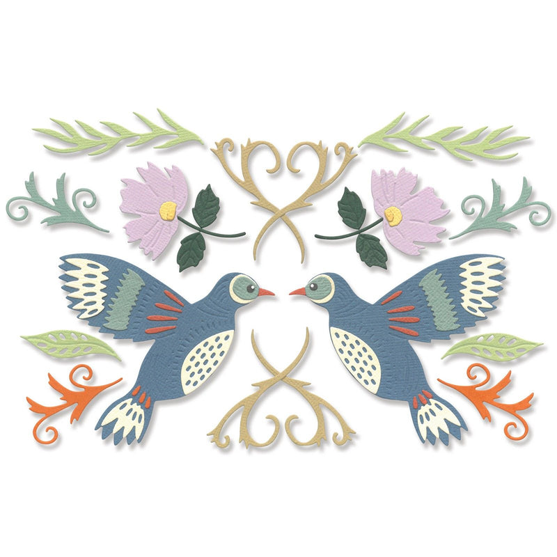 Load image into Gallery viewer, Sizzix • thinlits die set birds blossoms
