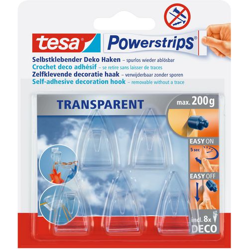 Haak tesa power strips deco haak 58900 transparant herbruikbaar