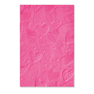 Sizzix • 3d textured impressions embossing folder mark making hearts