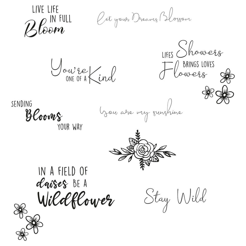 Load image into Gallery viewer, Sizzix • clear stamps set spring bloom sentiments 10stuks
