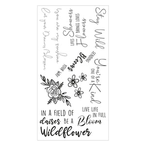 Sizzix • clear stamps set spring bloom sentiments 10stuks