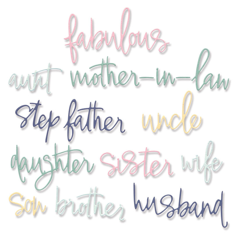 Load image into Gallery viewer, Sizzix • thinlits die set fabulous family names by debi potter
