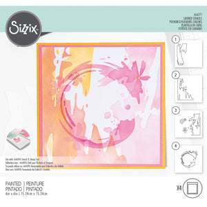 Sizzix • layered stencils painted
