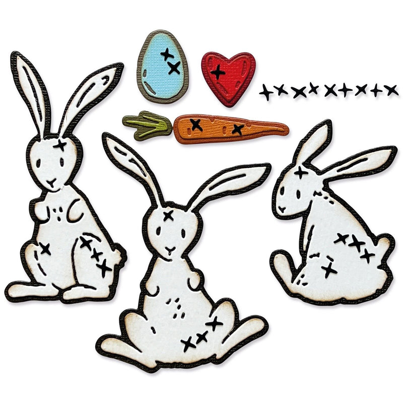 Load image into Gallery viewer, Sizzix • tim holtz thinlits die set bunny stitch 15pcs
