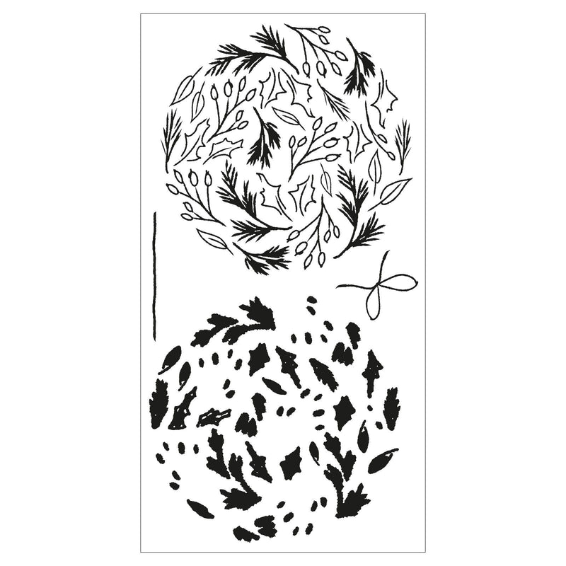 Load image into Gallery viewer, Sizzix • layered clear stamps leafy ornament
