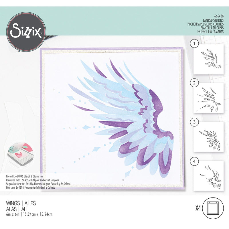 Load image into Gallery viewer, Sizzix • layered stencils wings
