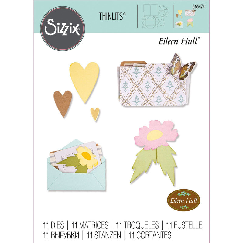 Load image into Gallery viewer, Sizzix • thinlits die set envelope folder flowers set
