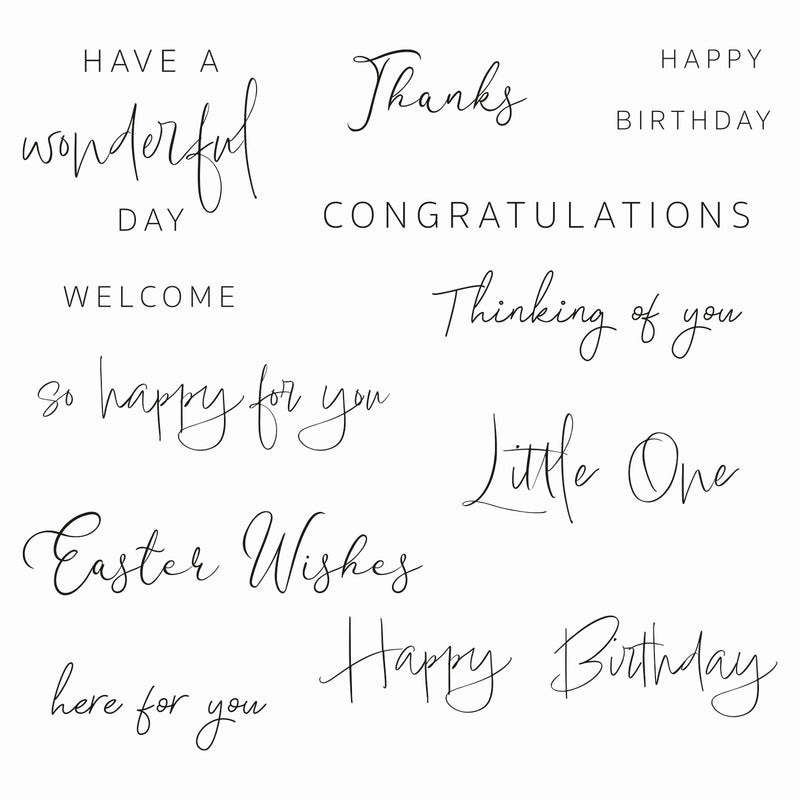 Load image into Gallery viewer, Sizzix • clear stamps daily sentiments 13pcs
