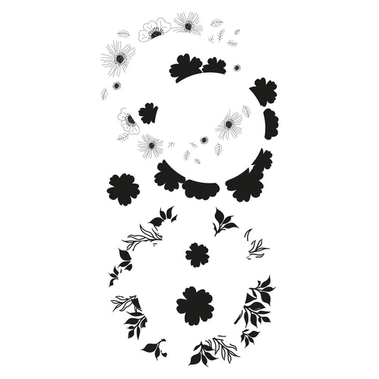 Sizzix • layered clear stamps botanic wreath 6pcs