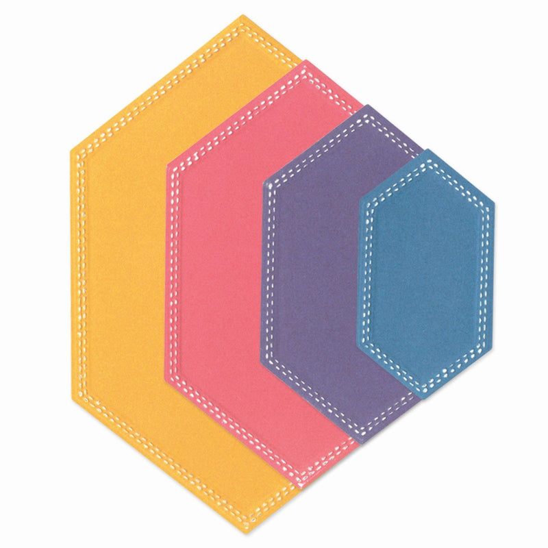 Load image into Gallery viewer, Sizzix • framelits die set fanciful belinda stitched hexagons 10pcs
