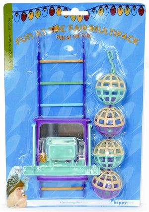 Happy pet bird toy mp bal ladder perch