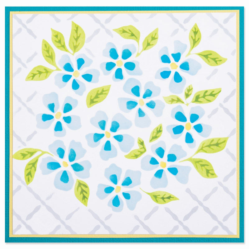 Load image into Gallery viewer, Sizzix • layered stencil watercolour flowers lattice 4pcs
