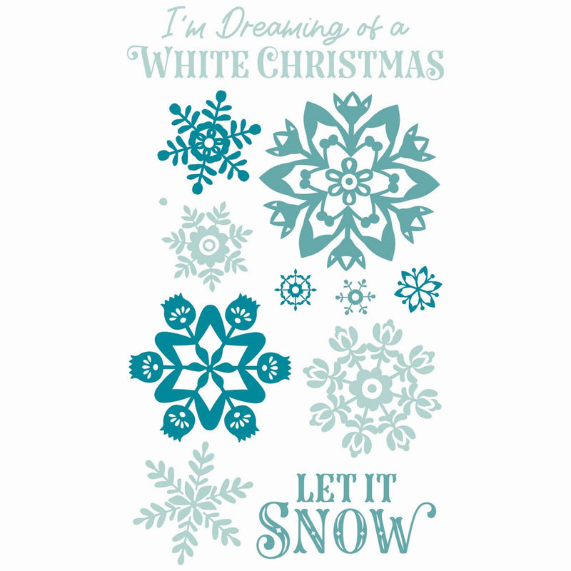 Load image into Gallery viewer, Sizzix • clear stamp set white christmas 12pcs
