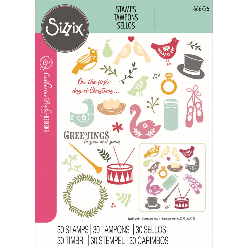 Load image into Gallery viewer, Sizzix • clear stamp set a5 12 days of christmas 30pcs
