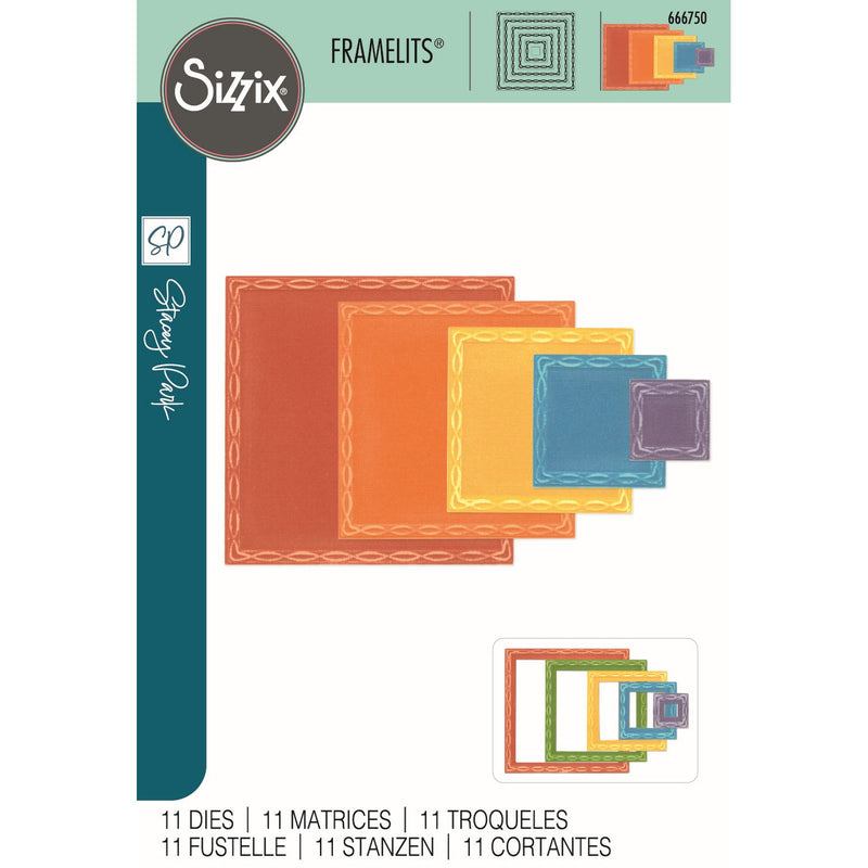 Load image into Gallery viewer, Sizzix • fanciful framelits die set yvette interlaces squares 11pcs
