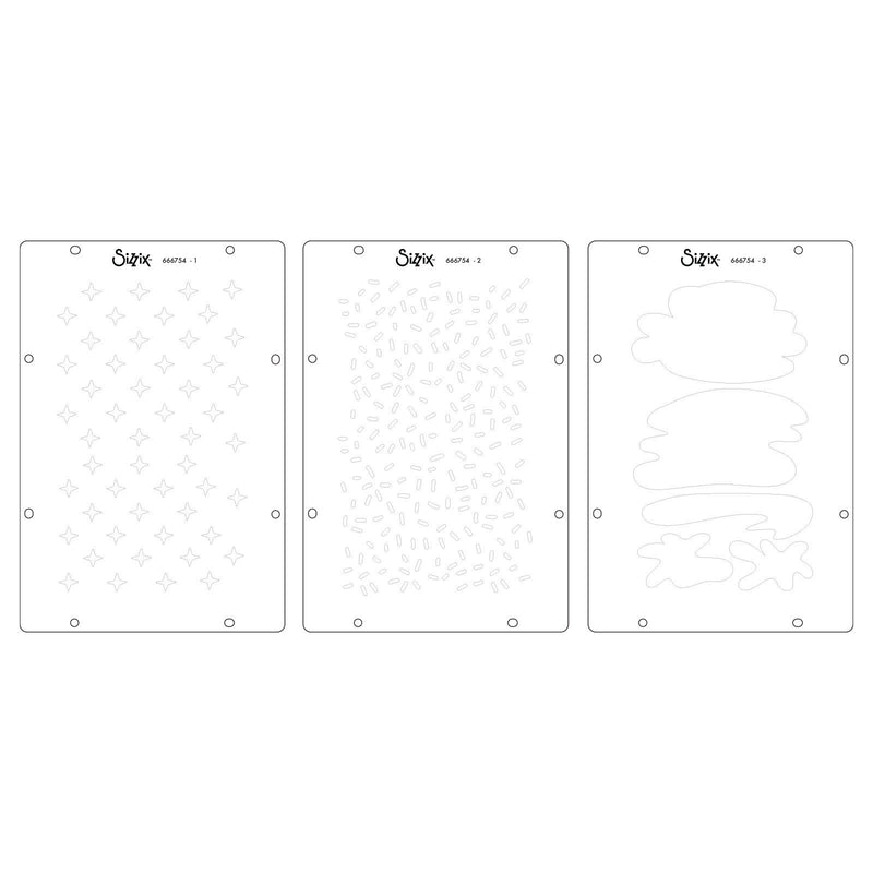 Load image into Gallery viewer, Sizzix • studio stamps set 7pcs 3pcs stencils create by cat kerr
