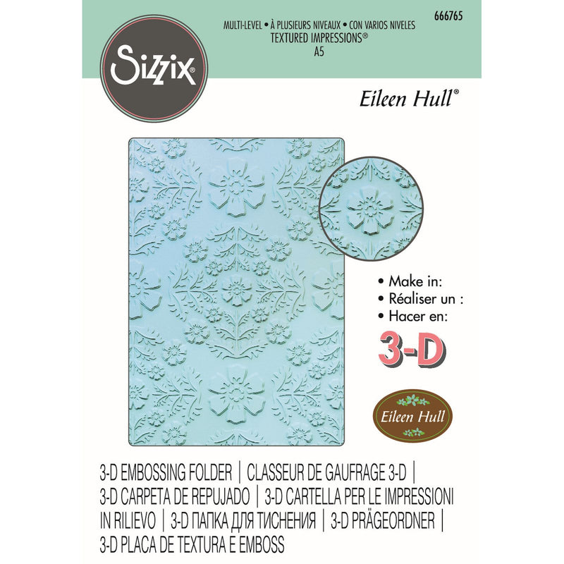Load image into Gallery viewer, Sizzix • textured impressions embossing folder a5 floral damask
