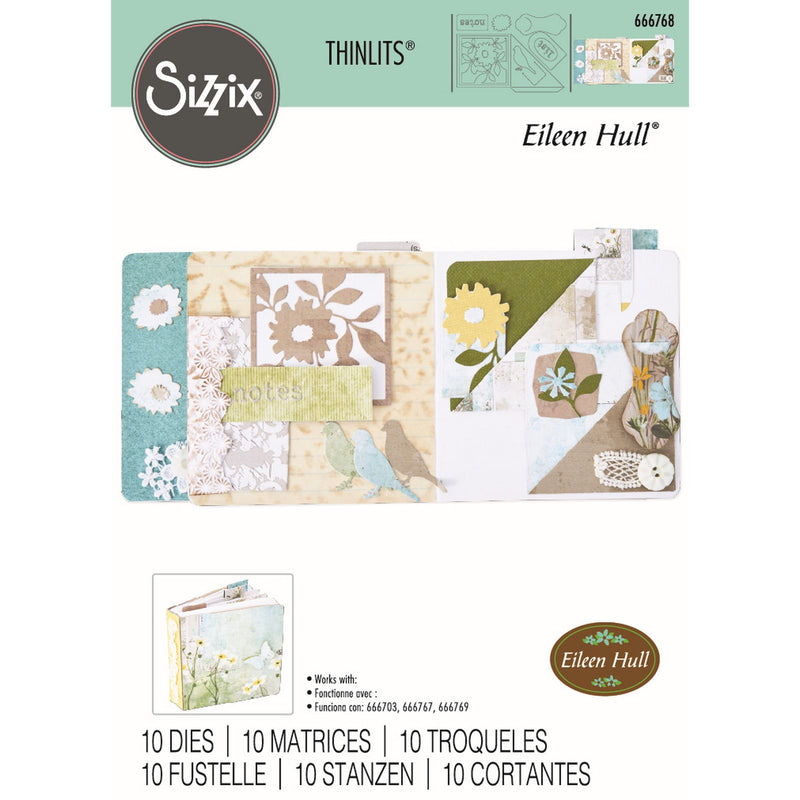 Load image into Gallery viewer, Sizzix • thinlits die set floral pocket paperclips 10pcs
