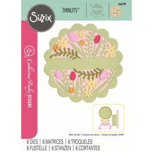 Sizzix • thinlits die set tulips blooms circle 6pcs