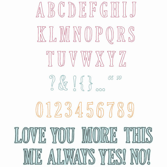 Sizzix • clear stamps with framelits fine line alpha 01 60pcs