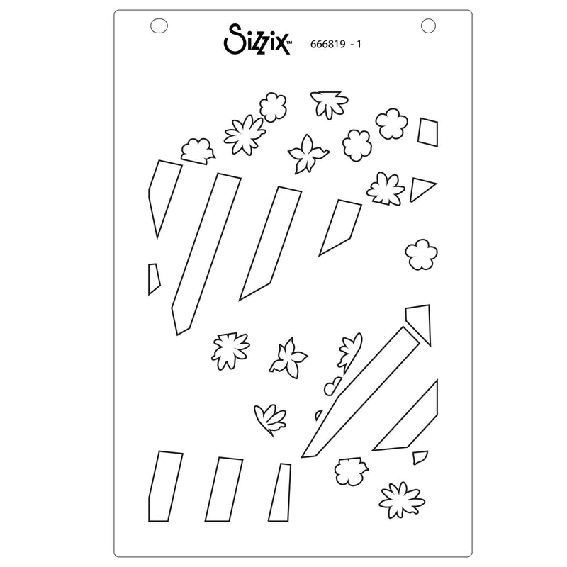 Load image into Gallery viewer, Sizzix • stencil fragmented floral nr.2 4pcs

