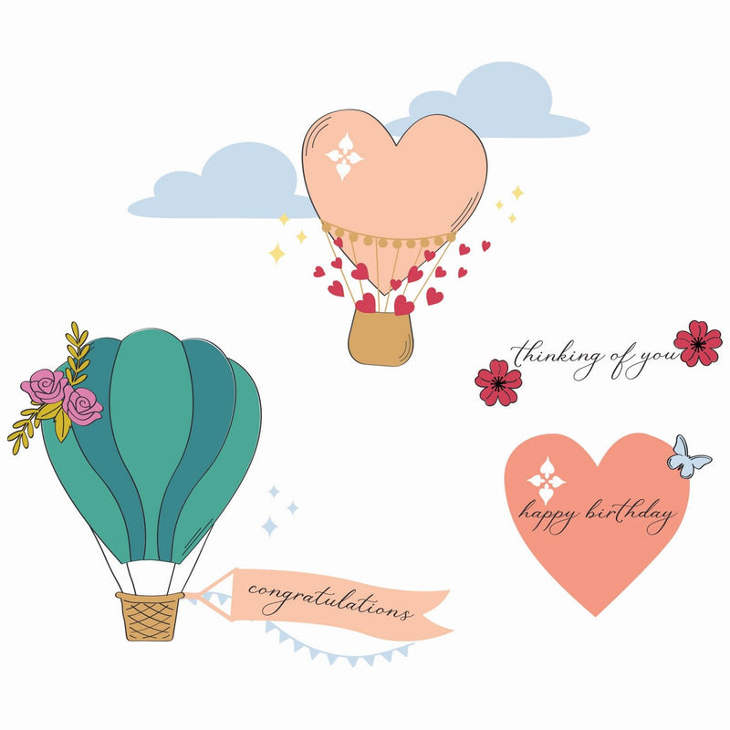 Load image into Gallery viewer, Sizzix • clear stamps a5 set 28pcs up and away by catherine pooler
