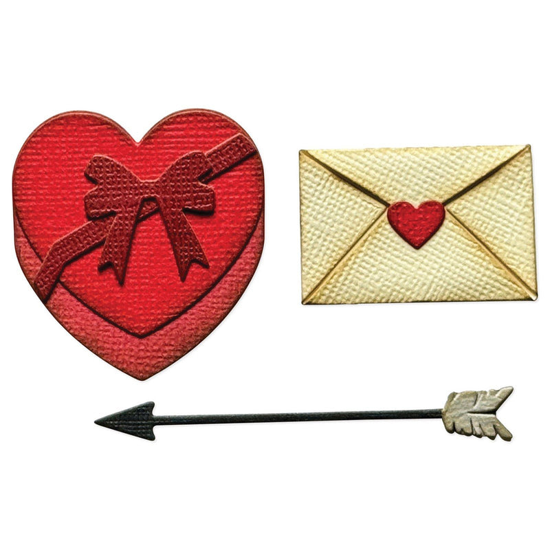 Load image into Gallery viewer, Sizzix • vault embossing folder with thinlits die set love notes by tim holtz 9pcs
