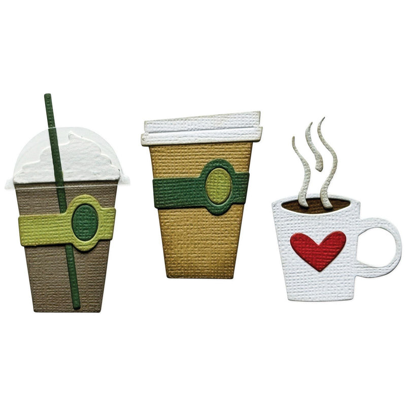 Load image into Gallery viewer, Sizzix • vault embossing folder with thinlits die set fresh brewed by tim holtz 12pcs
