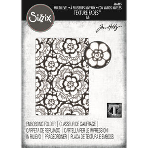 Sizzix • multi level textured impressions embossing folder vault lace by tim holtz