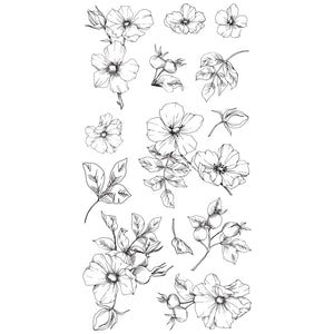 Sizzix • clear stamps set 13pcs wildflower botanicals