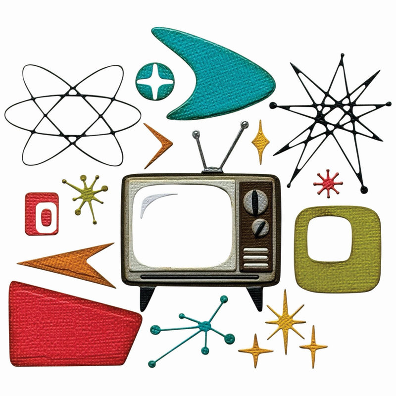 Load image into Gallery viewer, Sizzix • thinlits 24pcs die set vault atomic retro by tim holtz
