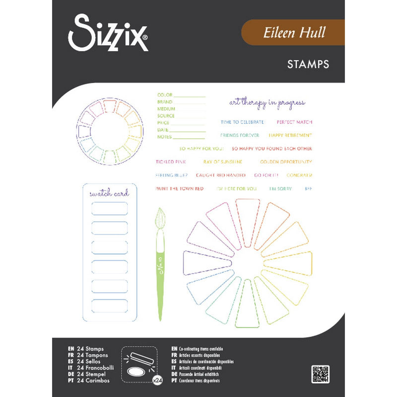 Load image into Gallery viewer, Sizzix • a5 clear stamps set 24pcs swatch cards by eileen hull
