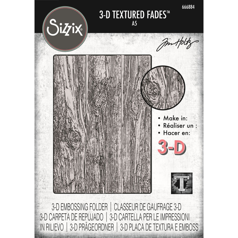 Load image into Gallery viewer, Sizzix • 3-d texture fades embossing folder lumber large a5 by tim holtz
