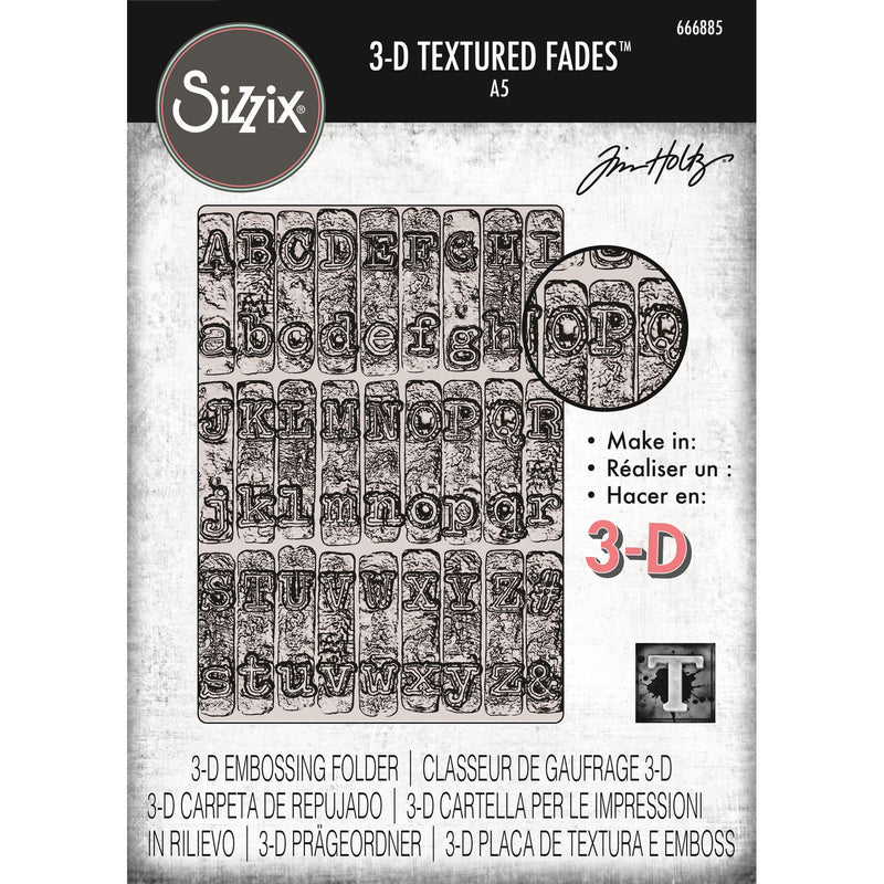 Load image into Gallery viewer, Sizzix • 3-d texture fades embossing folder typewriter large a5 by tim holtz
