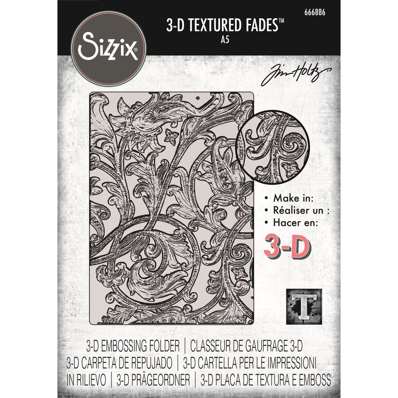 Load image into Gallery viewer, Sizzix • 3-d texture fades embossing folder entangled large a5 by tim holtz
