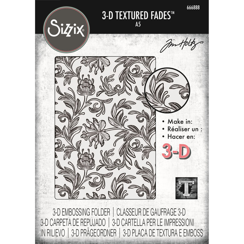 Load image into Gallery viewer, Sizzix • 3-d texture fades embossing folder botanical large a5 by tim holtz
